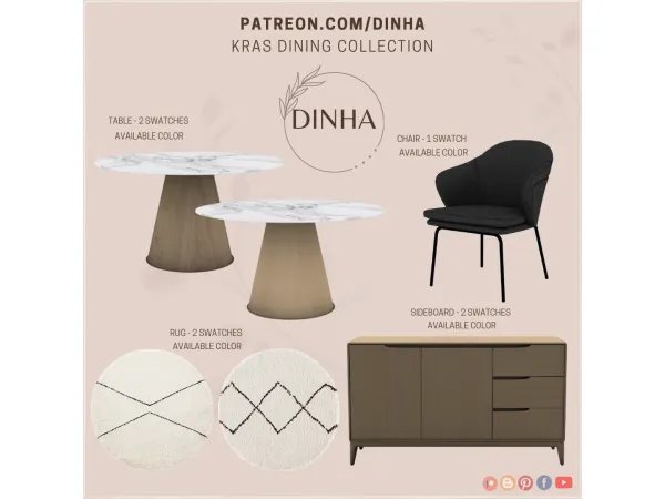 Mix Kras Dining Collection - The Sims 4 Custom Content