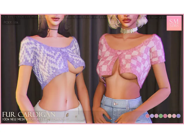 Alpha PEACH Fur Cardigan - The Sims 4 Custom Content