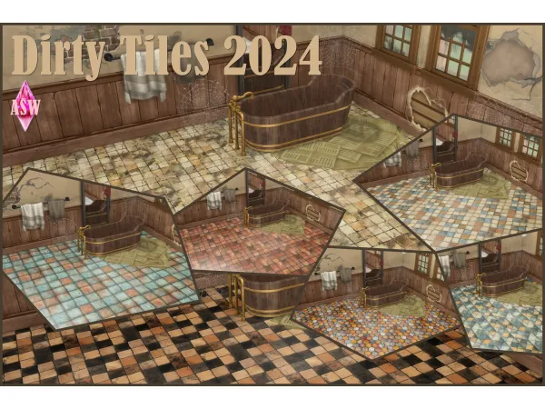 Mix Dirty Tiles 2024 by AnnettsSims4Welt - The Sims 4 Custom Content