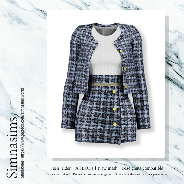 Alpha Marisa tweed setup by simsfinds - The Sims 4 Custom Content