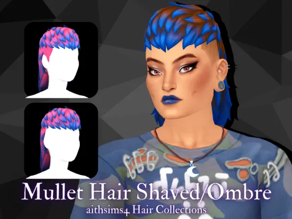 Maxis Match Mullet Hair by aithsims - The Sims 4 Custom Content