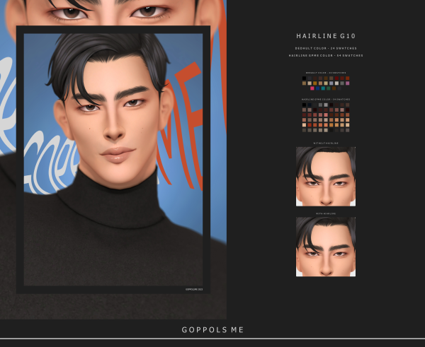 Alpha GPME GOLD Hairline G10 by simsfinds - The Sims 4 Custom Content