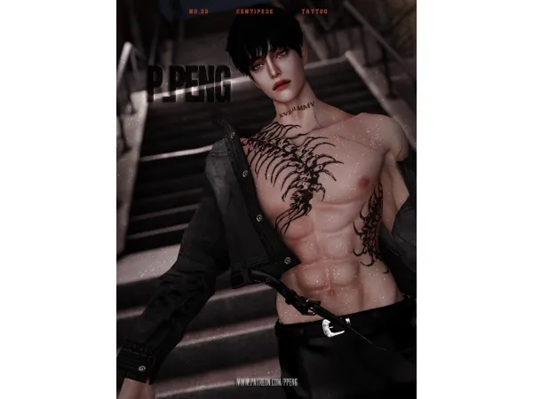 [SIMS4/TS4]P.PENG Tattoo N0.26 Centipede HQ by ppeng