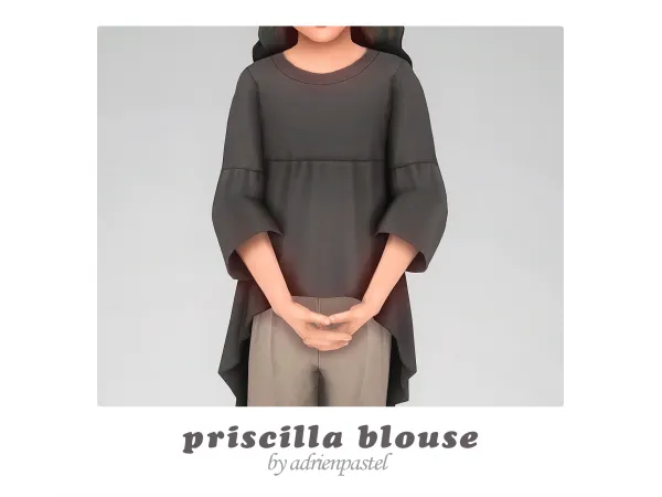 Maxis Match Priscilla Blouse (Kids) by adrienpastel - The Sims 4 Custom Content