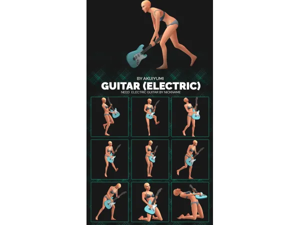 Mix Electric guitar by akuiyumi - The Sims 4 Custom Content