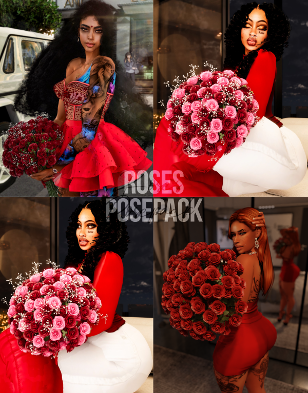 Mix Roses Posepack (In Game) by simsfinds - The Sims 4 Custom Content