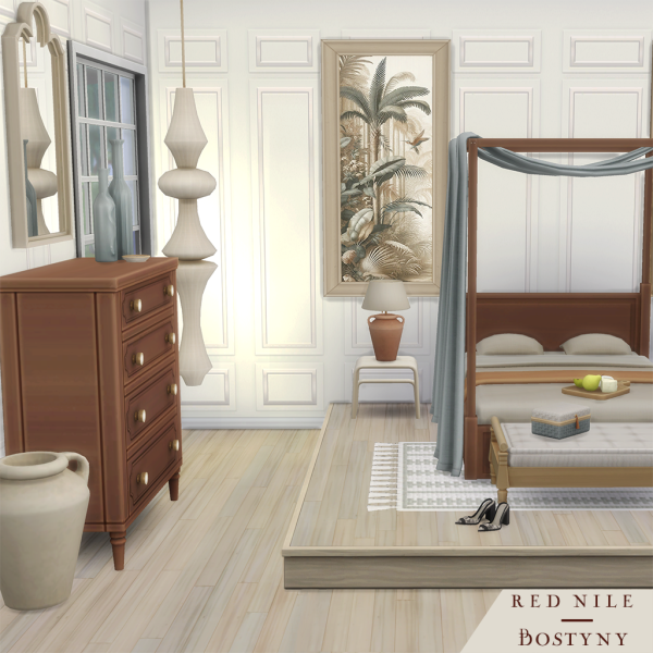 Maxis Match Red Nile Bedroom by simsfinds - The Sims 4 Custom Content