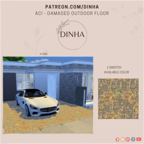 Mix ACI Damaged Outdoor Floor by dinhagamer - The Sims 4 Custom Content