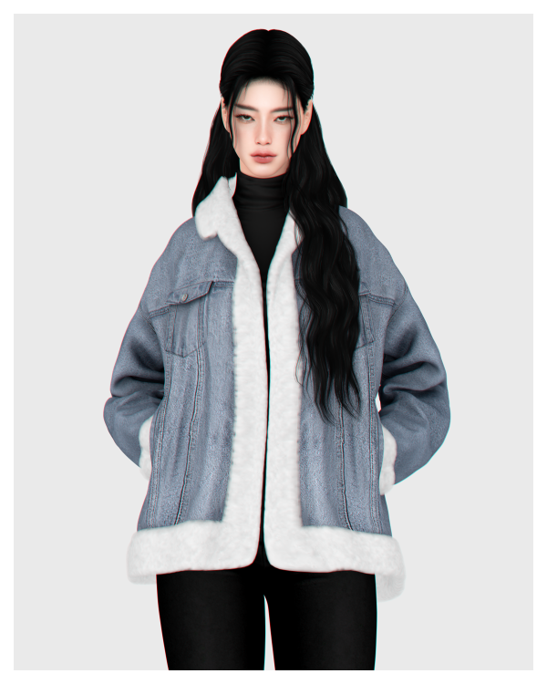 Alpha Aspen Jeans Fur Jacket by simsfinds - The Sims 4 Custom Content