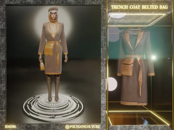 Maxis Match Trench Coat Belted Bag - The Sims 4 Custom Content