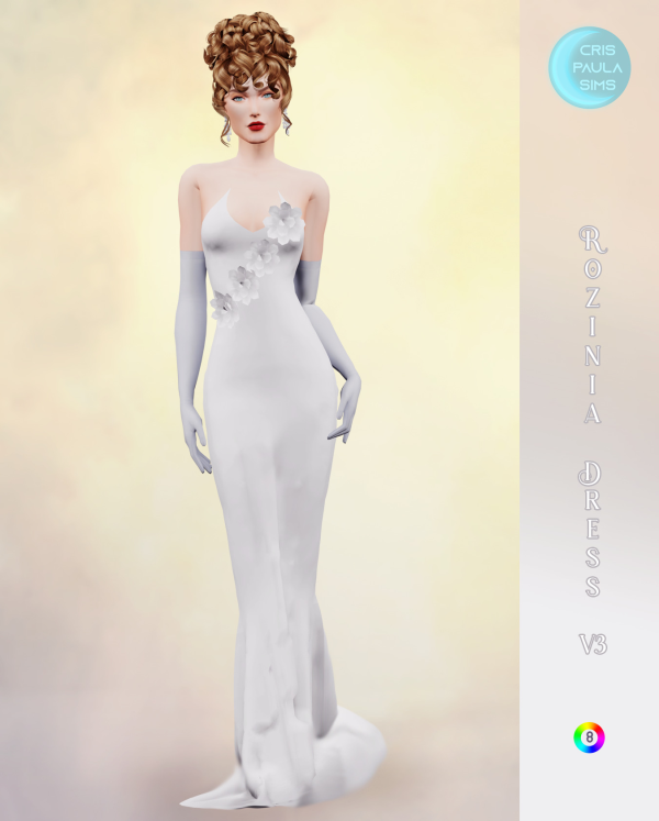 Alpha ROZINIA DRESS V3 by simsfinds - The Sims 4 Custom Content