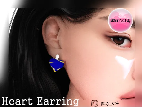 Alpha Heart Earring 01 (PatySims) - The Sims 4 Custom Content