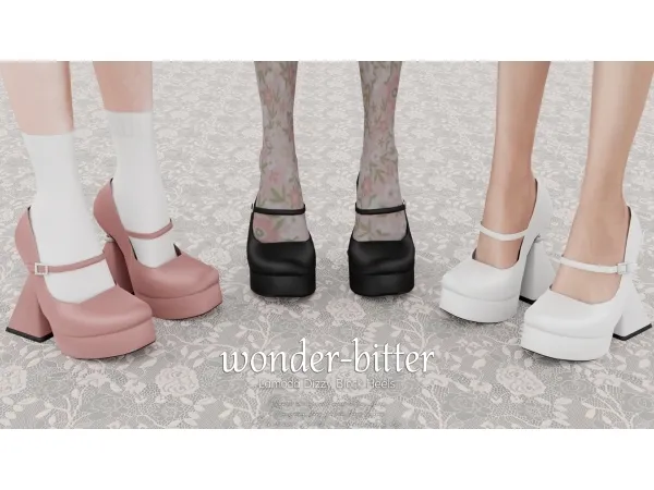 Alpha Lamoda Dizzy Block Heels - The Sims 4 Custom Content