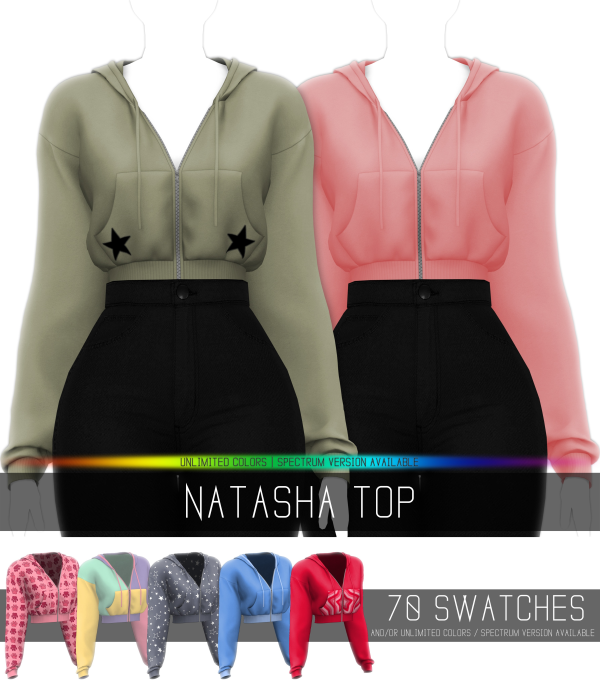 Alpha NATASHA TOP by simsfinds - The Sims 4 Custom Content