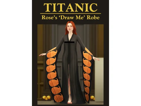 Alpha [Lonelyboy] Titanic Rose Draw Me Robe by HappyLifeSims - The Sims 4 Custom Content