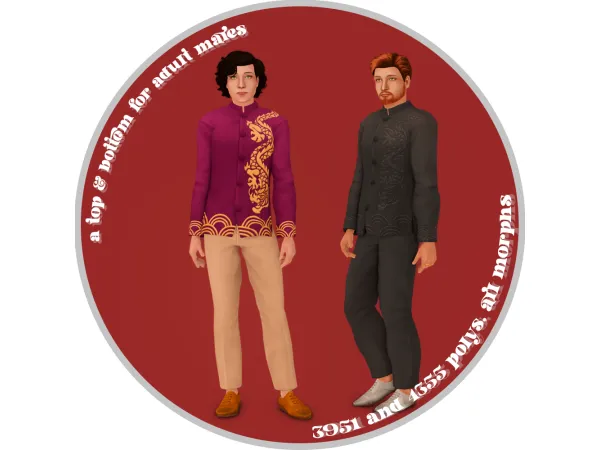 chinese groom shirt and groom pants - The Sims 2 Custom Content