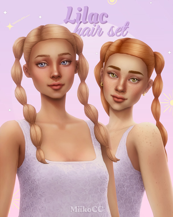Maxis Match Lilac hair set by simsfinds - The Sims 4 Custom Content