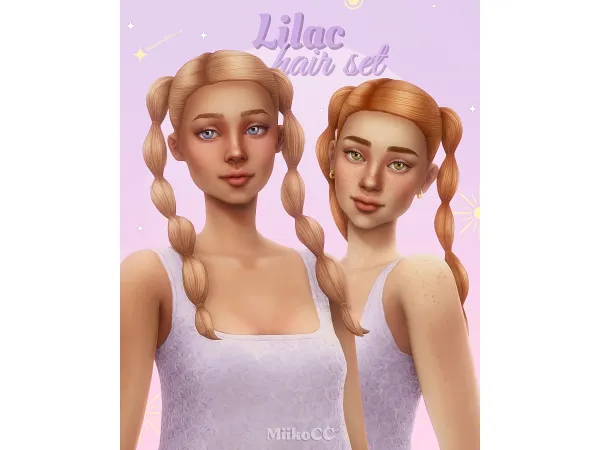 Maxis Match Lilac hair set by miikocc - The Sims 4 Custom Content