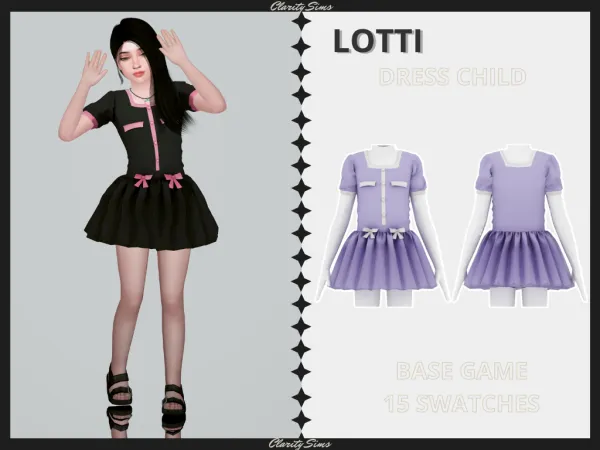 Alpha Lotti Dress Child - The Sims 4 Custom Content