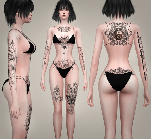 Mix Sophistication Tattoo Jennisims by simsfinds - The Sims 4 Custom Content