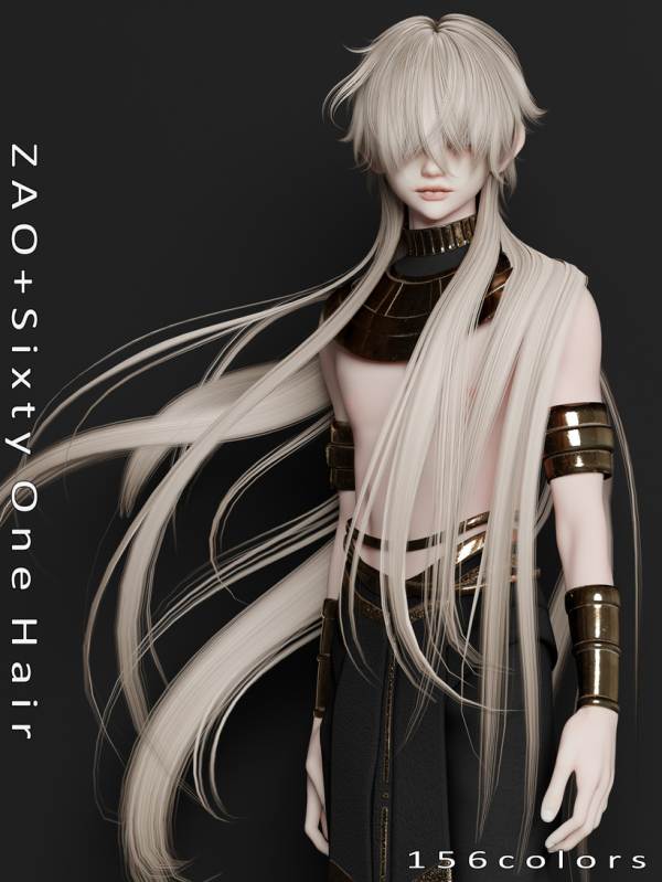 Alpha [ZAO]Sixty One Hair by simsfinds - The Sims 4 Custom Content