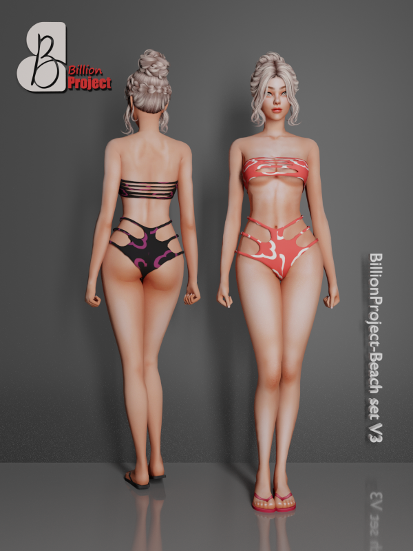 Alpha BillionProject Beach set V3 by simsfinds - The Sims 4 Custom Content