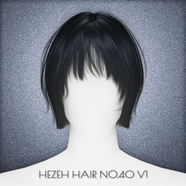 Alpha [Hezeh]Hair_No40_V1 by hezeh - The Sims 4 Custom Content