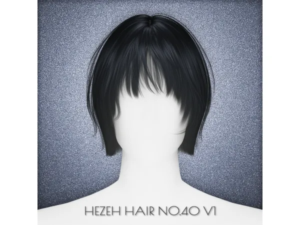 Alpha [Hezeh]Hair_No40_V1 - The Sims 4 Custom Content
