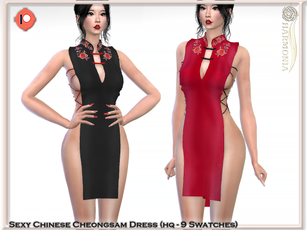 Alpha COSPLAY EROTIC CHINESE CHEONGSAM DRESS by simsfinds - The Sims 4 Custom Content