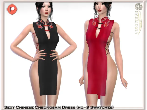 Alpha COSPLAY EROTIC CHINESE CHEONGSAM DRESS by harmoniasims4 - The Sims 4 Custom Content