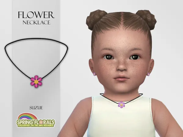 Alpha Flower Necklace Infant - The Sims 4 Custom Content