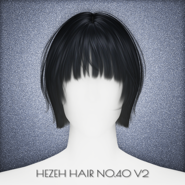 Alpha [Hezeh]Hair_No40_V2 by hezeh - The Sims 4 Custom Content