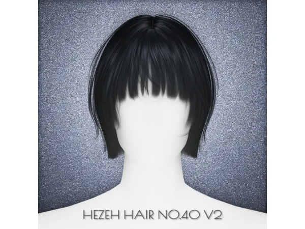 Alpha [Hezeh]Hair_No40_V2 - The Sims 4 Custom Content