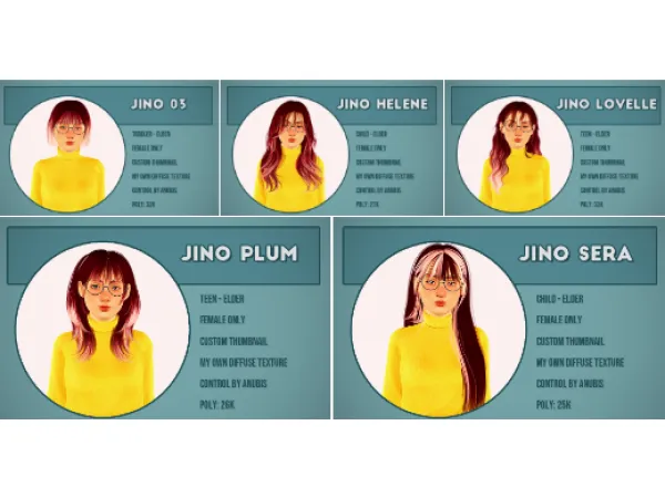 Jino hairs - The Sims 3 Custom Content