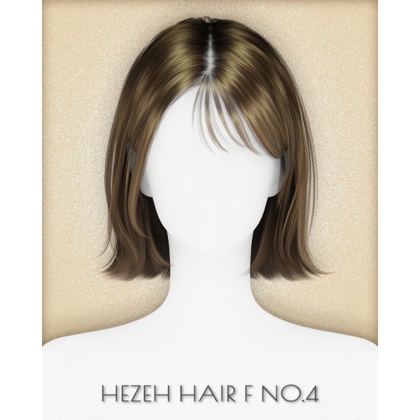 Alpha [Hezeh]FHair_No4 by hezeh - The Sims 4 Custom Content