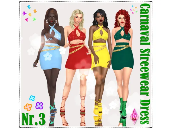 Maxis Match Carnaval Streetwear Dress Nr 3 by AnnettsSims4Welt - The Sims 4 Custom Content