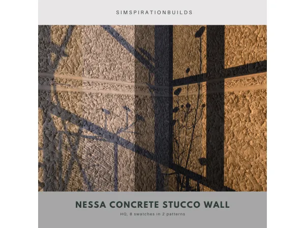 Alpha Nessa Concrete Stucco Wall by simspirationbuilds - The Sims 4 Custom Content