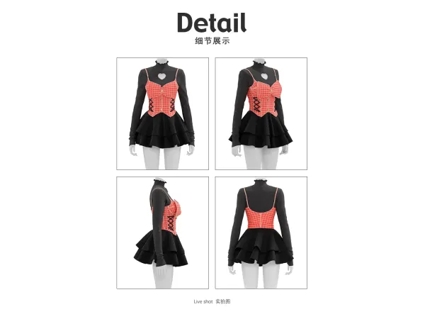 Alpha KIKIWSTUDIO Princess style vest set by KIKIW - The Sims 4 Custom Content
