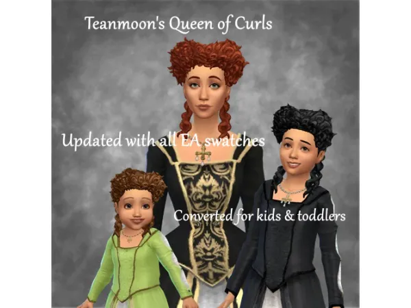 Maxis Match Teanmoon's Queen of Curls updated - The Sims 4 Custom Content