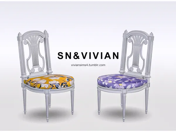 Alpha Harp backrest chair by SVSIMS - The Sims 4 Custom Content