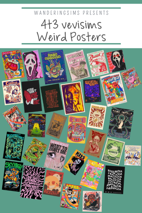 Introducing 4t3 vevisims Some Weird Posters by simsfinds - The Sims 3 Custom Content