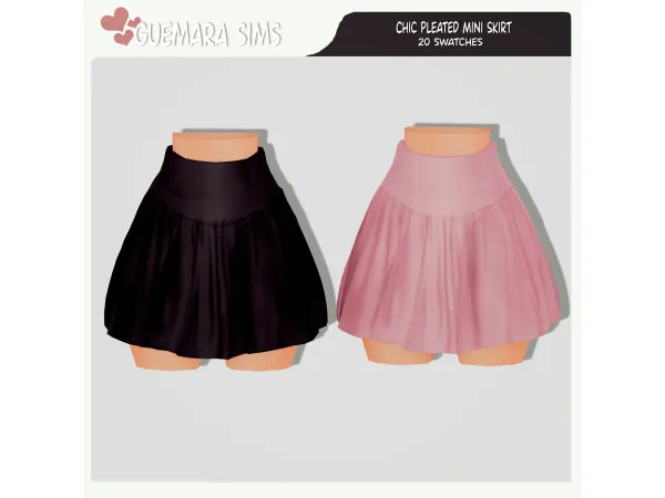 Alpha Chic Pleated Mini Skirt by guemarasims - The Sims 4 Custom Content