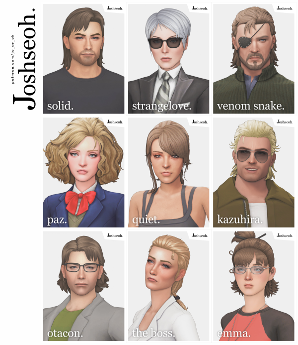 Maxis Match Metal Gear Solid Hair Pack (Hair Commissions) by simsfinds - The Sims 4 Custom Content