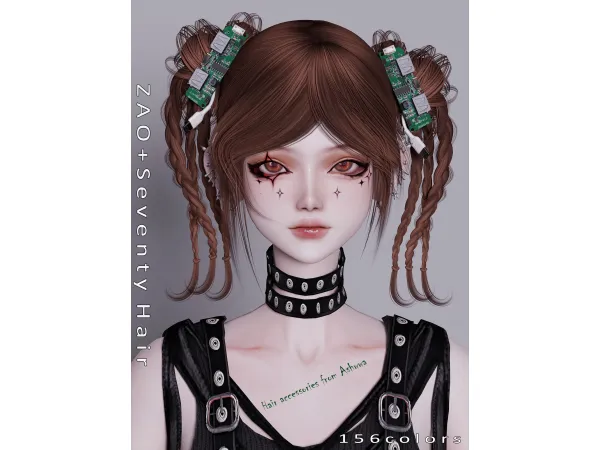 Alpha 2024 Mar01 (sims4)Eco Hair Clip by ashwwa - The Sims 4 Custom Content