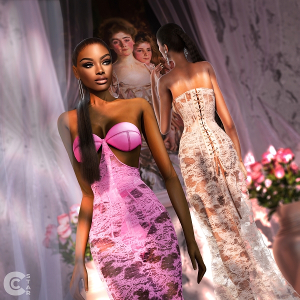 Alpha Strapless Lace up Corset Dress cool_content_star by cool_content_star - The Sims 4 Custom Content
