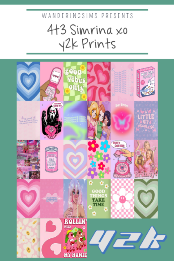 Introducing 4t3 Simrina xo y2k Prints by simsfinds - The Sims 3 Custom Content
