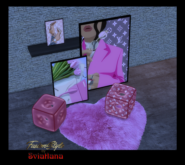 Alpha Poster Ottoman by fusionstylesims4 - The Sims 4 Custom Content