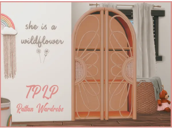 Maxis Match TPLP Rattan Wardrobe (Functional) by TPLP - The Sims 4 Custom Content