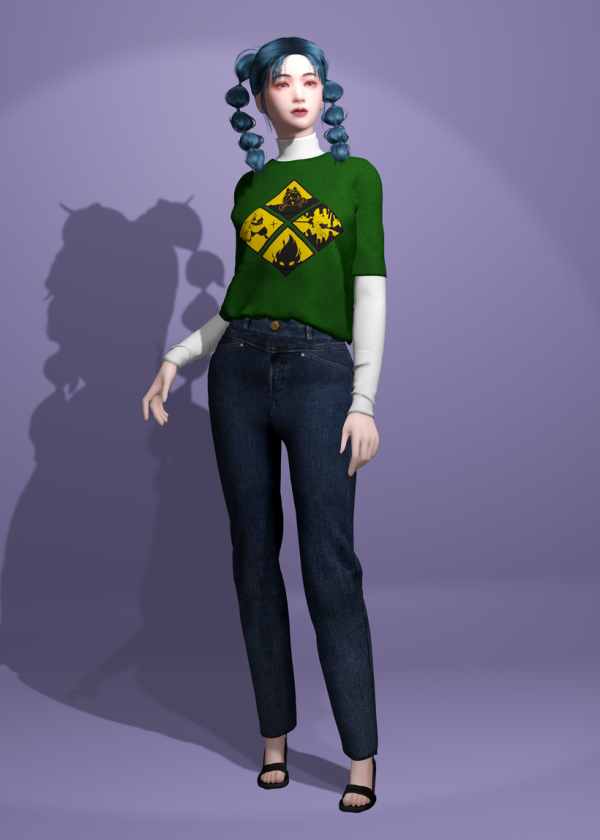 Alpha [Female]Layered T shirt (12 Swatches) by simsfinds - The Sims 4 Custom Content