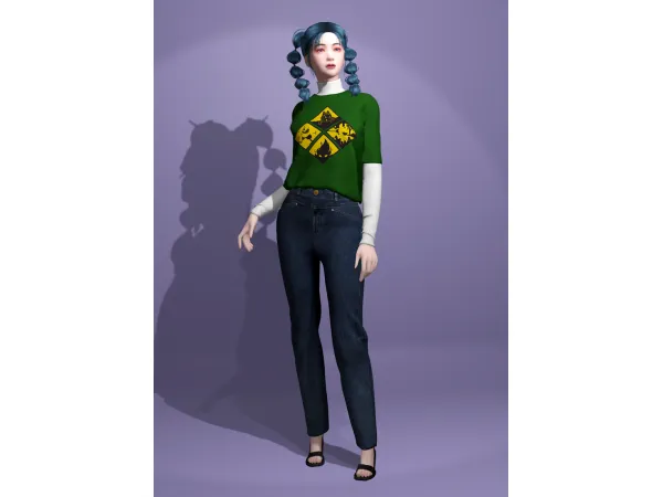 Alpha [Female]Layered T shirt (12 Swatches) by Moon_E627 - The Sims 4 Custom Content